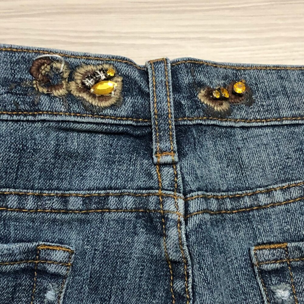 Clash Jeans USA Co Embroidered Faux Rhinestone Bootcut Blue Womens Jr Size 13 - Picture 13 of 15